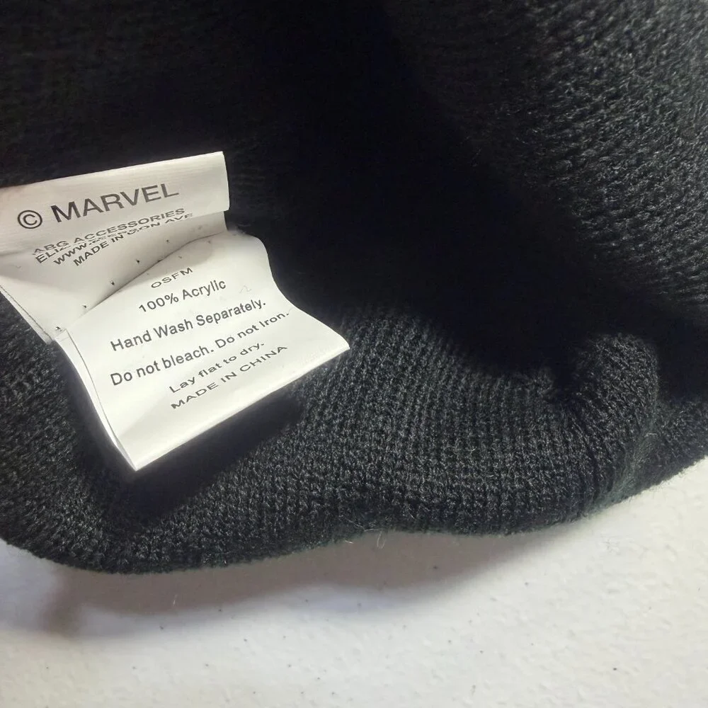 Marvel Avengers Pom Beanie Black Knit Winter Hat Boys/Girls/Adults Cozy Warm